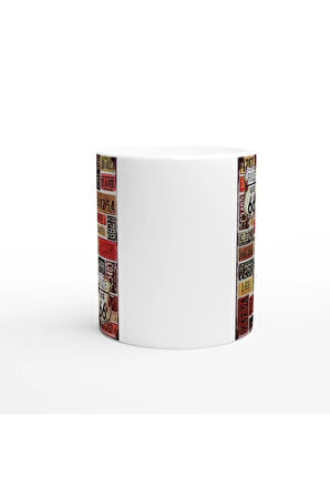 Route 66 Plaka Kolajı Temalı Retro Kupa Bardak