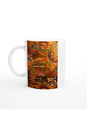Route 66 Amerikan Rüyası Retro Kupa Bardak