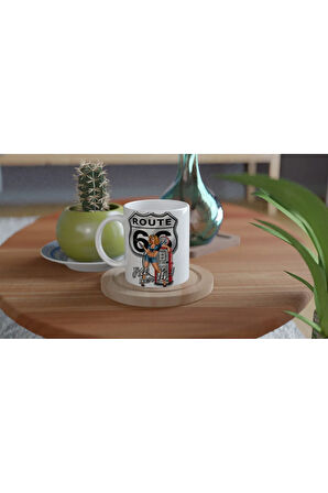 Route 66 Retro Benzinci Kız Kupa