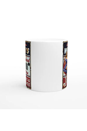 Willys Jeep Pin-Up Servis Temalı Retro Kupa