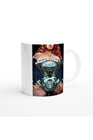 Motor Kalpli Kadın Tasarımlı Kupa Bardak