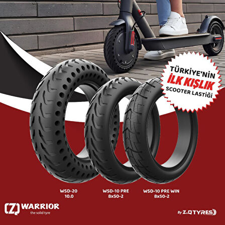 Warrior WSD-10 PRE 8.50x2 Kışlık Dolgu Scooter Lastiği – Elektrikli Scooter Uyumlu - Jantsız