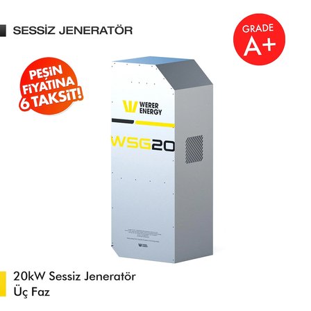 20kW LiFePO4 Lityum Demir Fosfat Tri Faz Sessiz Jeneratör