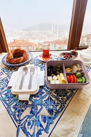 Tilia 3 Bölmeli Yemek Kabı Kahvaltılık Saklama Kabı Lunch Box Beslenme Kutusu Sefer Tası