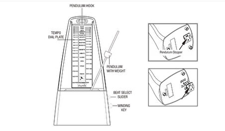 CHERUB WSM-305BK MEKANİK METRONOM, SİYAH