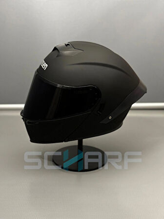 WOSEN Ws-202 Güneş Vizörlü Çene Açılır Kask Matt Black (Siyah Vizörlü)