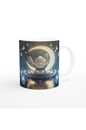 Yengeç Burcu Baskılı Kahve Kupası - Galaktik Taht Odası Temalı Vs2