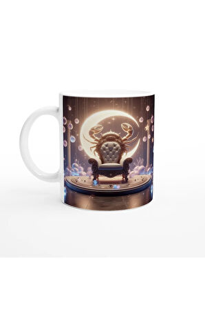Yengeç Burcu Baskılı Kahve Kupası - Galaktik Taht Odası Temalı Vs3