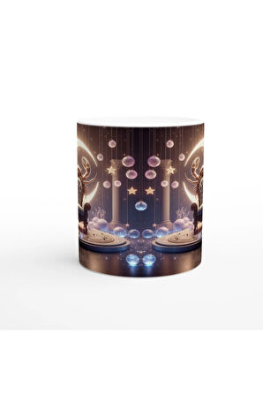 Yengeç Burcu Baskılı Kahve Kupası - Galaktik Taht Odası Temalı Vs3
