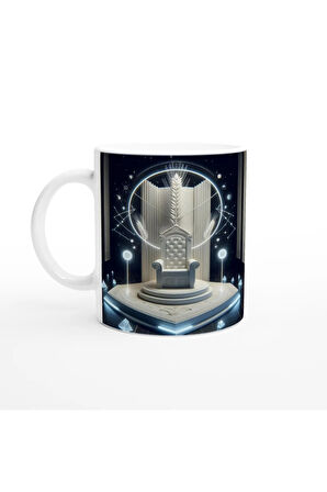 Başak Burcu Baskılı Kahve Kupası - Galaktik Taht Odası Temalı Vs4