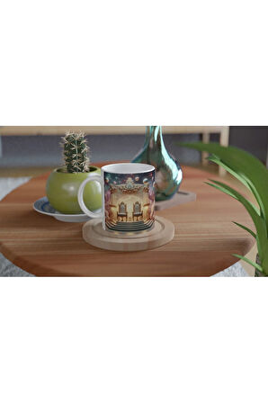 Terazi Burcu Baskılı Kahve Kupası - Galaktik Taht Odası Temalı Vs3