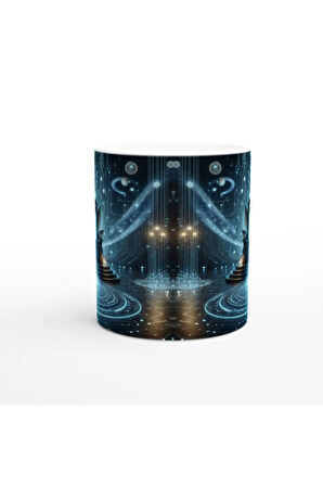 Kova Burcu Baskılı Kahve Kupası - Galaktik Taht Odası Temalı Vs2
