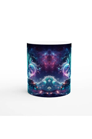 Balık Burcu Baskılı Kahve Kupası - Galaktik Taht Odası Temalı Vs1