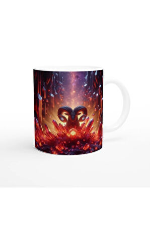 Koç Burcu Baskılı Kahve Kupası - Büyülü Kristal Mağarası Temalı Vs1