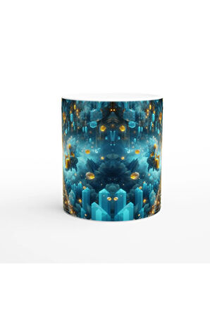 İkizler Burcu Baskılı Kahve Kupası - Büyülü Kristal Mağarası Temalı Vs2
