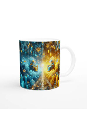 İkizler Burcu Baskılı Kahve Kupası - Büyülü Kristal Mağarası Temalı Vs2