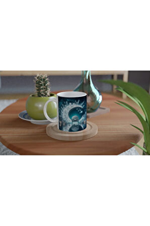 Yengeç Burcu Baskılı Kahve Kupası - Büyülü Kristal Mağarası Temalı Vs3