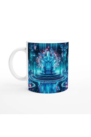 Kova Burcu Baskılı Kahve Kupası - Büyülü Kristal Mağarası Temalı Vs3