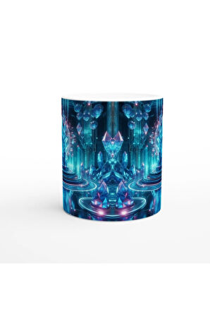 Kova Burcu Baskılı Kahve Kupası - Büyülü Kristal Mağarası Temalı Vs3