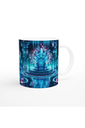 Kova Burcu Baskılı Kahve Kupası - Büyülü Kristal Mağarası Temalı Vs3