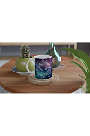 Balık Burcu Baskılı Kahve Kupası - Büyülü Kristal Mağarası Temalı Vs1