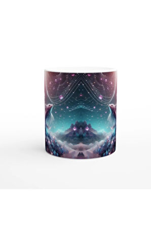 Balık Burcu Baskılı Kahve Kupası - Büyülü Kristal Mağarası Temalı Vs2