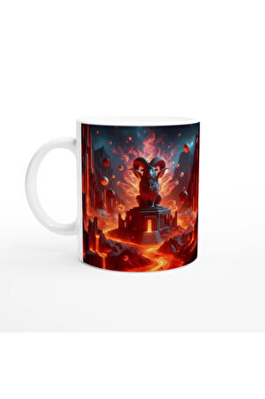 Koç Burcu Baskılı Kahve Kupası - Elementsel Doğa Krallığı Temalı Vs1