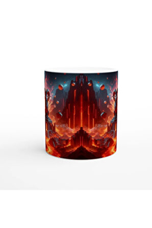 Koç Burcu Baskılı Kahve Kupası - Elementsel Doğa Krallığı Temalı Vs1