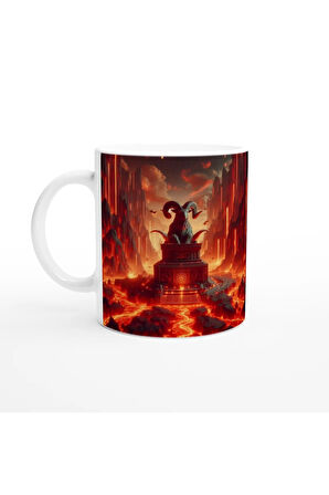 Koç Burcu Baskılı Kahve Kupası - Elementsel Doğa Krallığı Temalı Vs2