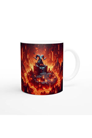 Koç Burcu Baskılı Kahve Kupası - Elementsel Doğa Krallığı Temalı Vs4