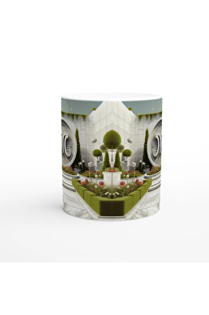 Başak Burcu Baskılı Kahve Kupası - Elementsel Doğa Krallığı Temalı Vs3