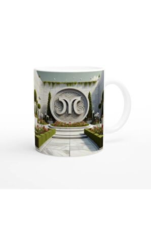 Başak Burcu Baskılı Kahve Kupası - Elementsel Doğa Krallığı Temalı Vs3