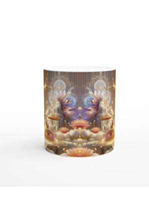 Terazi Burcu Baskılı Kahve Kupası - Elementsel Doğa Krallığı Temalı Vs2