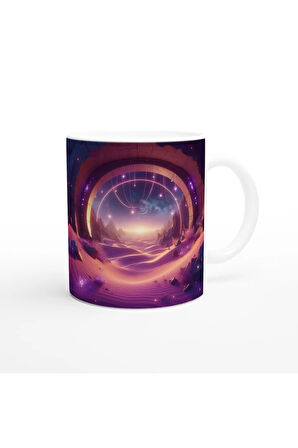 Yay Burcu Baskılı Kahve Kupası - Elementsel Doğa Krallığı Temalı Vs3