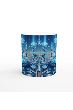 Kova Burcu Baskılı Kahve Kupası - Elementsel Doğa Krallığı Temalı Vs1