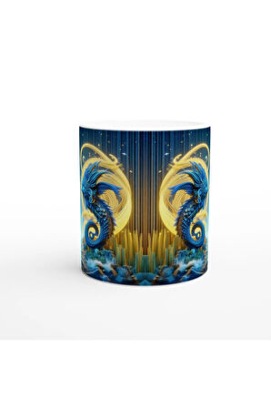 İkizler Burcu Baskılı Kahve Kupası - Astral Denizaltı Dünyası Vs1