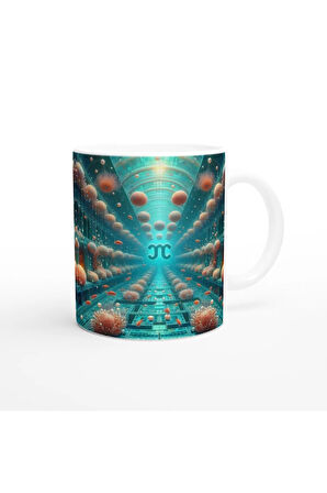 Başak Burcu Baskılı Kahve Kupası - Astral Denizaltı Dünyası Vs1