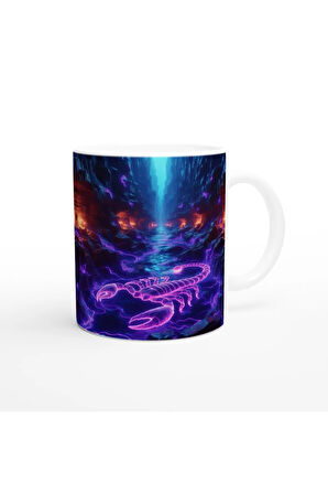 Akrep Burcu Baskılı Kahve Kupası - Astral Denizaltı Dünyası Vs1