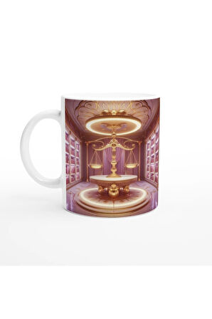 Terazi Burcu Baskılı Kahve Kupası - Zodyak Kütüpanesi Vs3