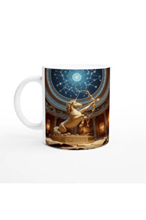 Yay Burcu Baskılı Kahve Kupası - Zodyak Kütüpanesi Vs1