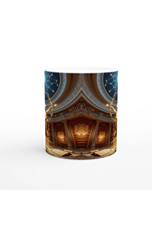 Yay Burcu Baskılı Kahve Kupası - Zodyak Kütüpanesi Vs1