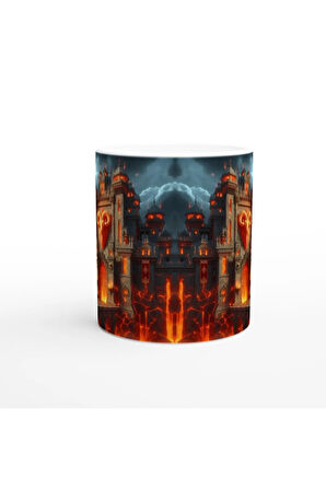 Koç Burcu Baskılı Kahve Kupası - Burçlar Krallığı Şatosu Vs3