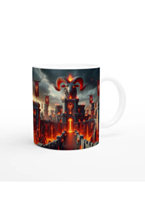 Koç Burcu Baskılı Kahve Kupası - Burçlar Krallığı Şatosu Vs4