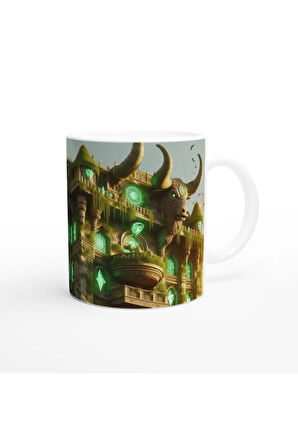 Boğa Burcu Baskılı Kahve Kupası - Burçlar Krallığı Şatosu Vs2