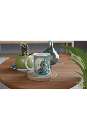 Yengeç Burcu Baskılı Kahve Kupası - Burçlar Krallığı Şatosu Vs3