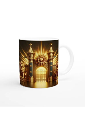 Aslan Burcu Baskılı Kahve Kupası - Burçlar Krallığı Şatosu Vs4