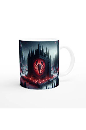 Akrep Burcu Baskılı Kahve Kupası - Burçlar Krallığı Şatosu Vs1