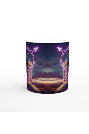 Yay Burcu Baskılı Kahve Kupası - Burçlar Krallığı Şatosu Vs3