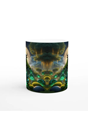 Boğa Burcu Baskılı Kahve Kupası - Ay ışığında Zodyak Bahçesi Vs3