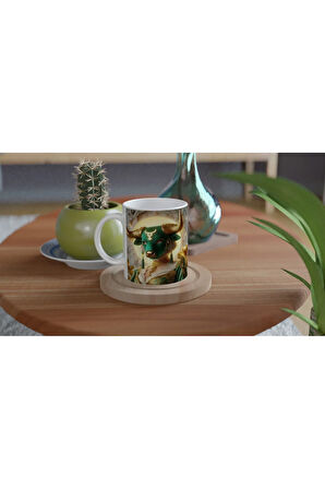 Boğa Burcu Baskılı Kahve Kupası - Zodyak Maskeli Balo Vs3